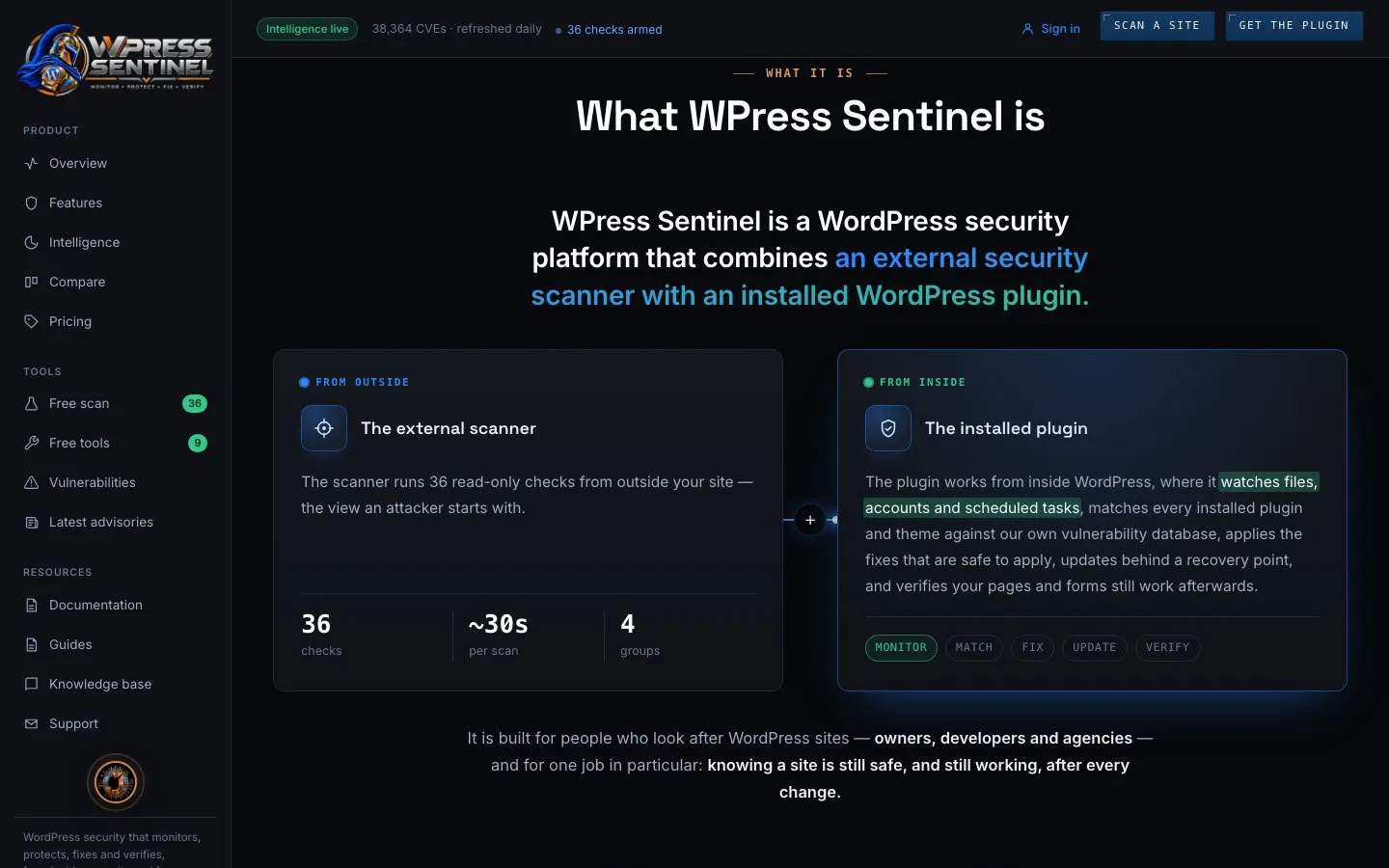 WPress Sentinel — What it is, on presssentinel.com